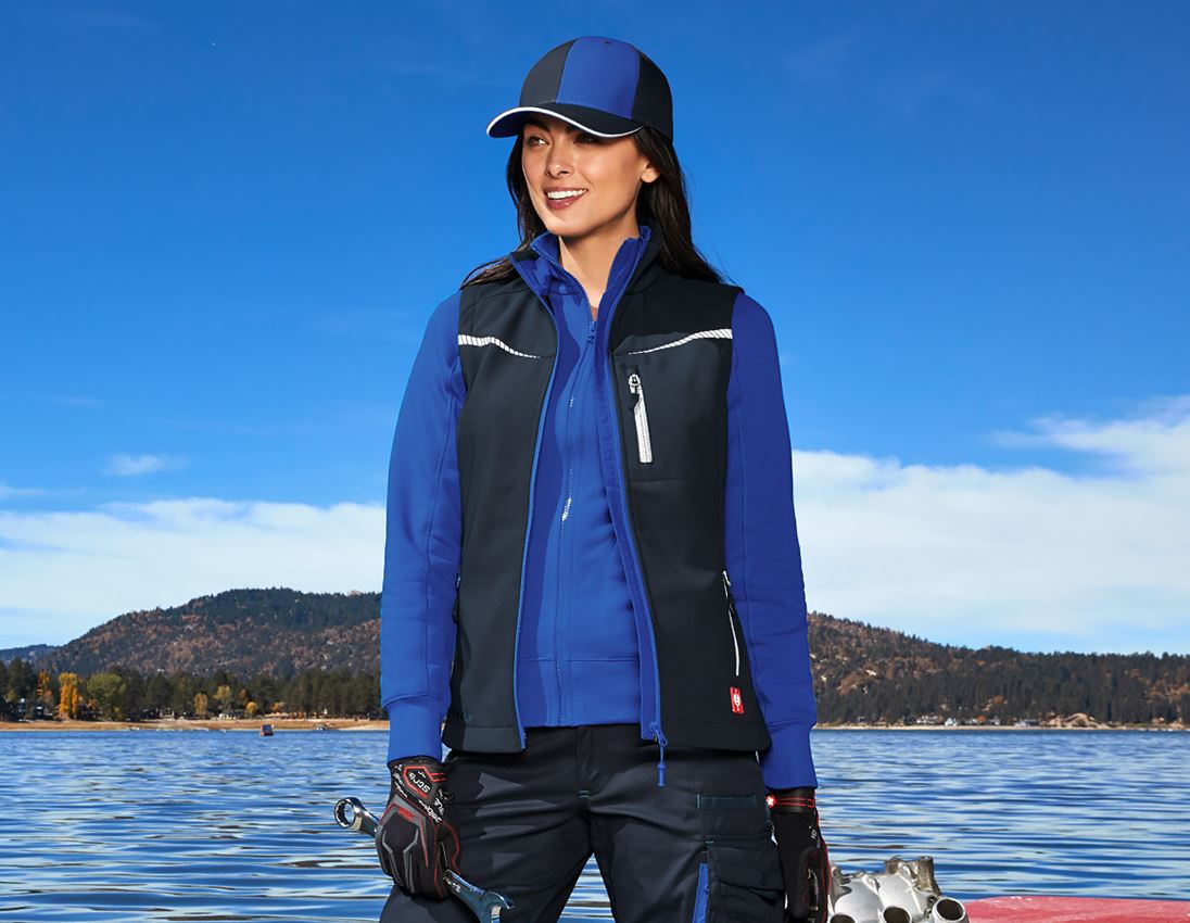 Joiners / Carpenters: Softshell bodywarmer e.s.motion 2020, ladies' + graphite/gentianblue 1