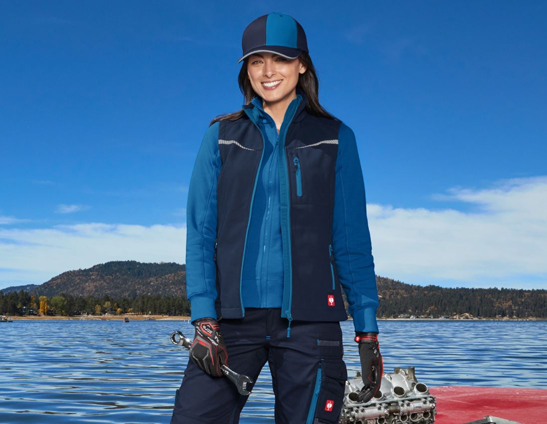 Joiners / Carpenters: Softshell bodywarmer e.s.motion 2020, ladies' + navy/atoll 3