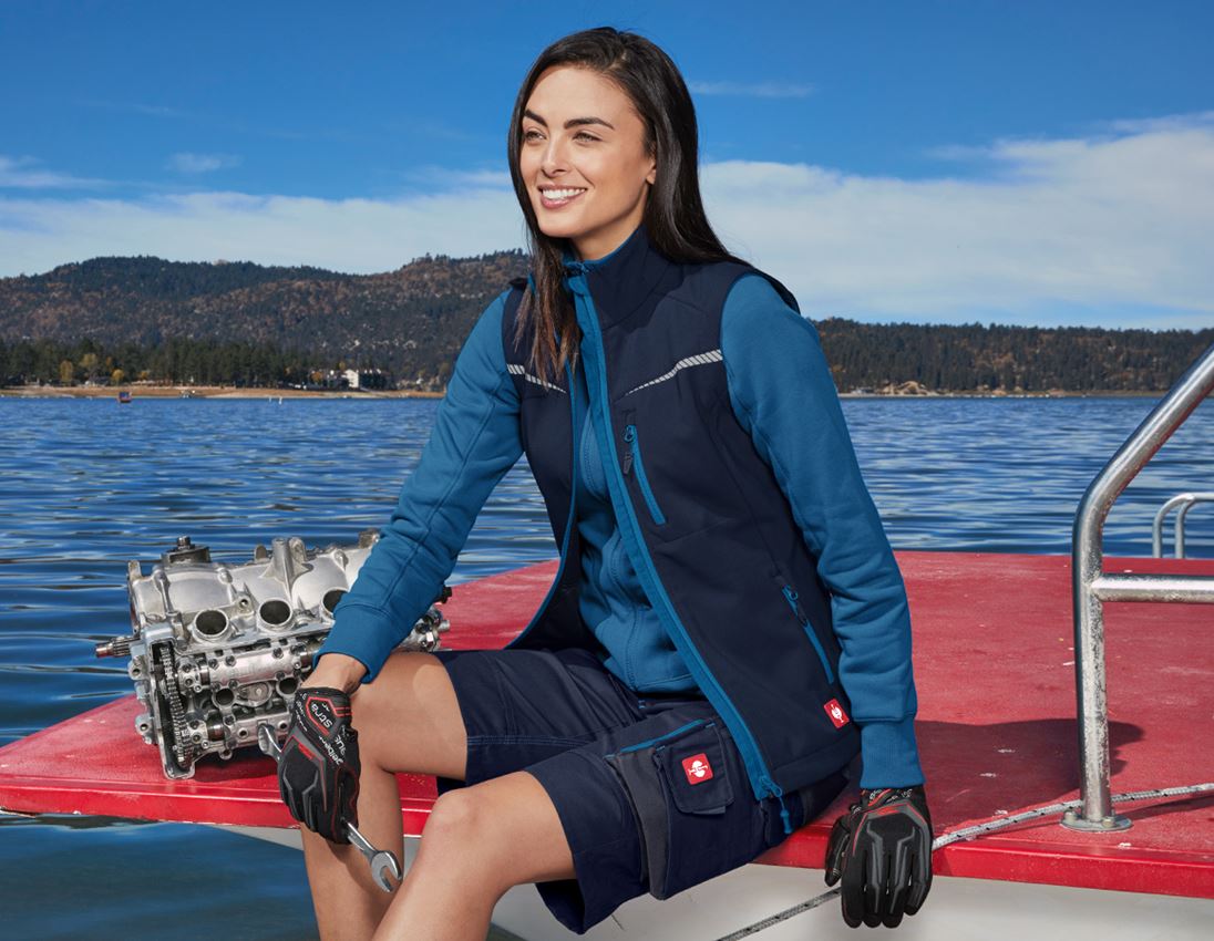 Joiners / Carpenters: Softshell bodywarmer e.s.motion 2020, ladies' + navy/atoll 2