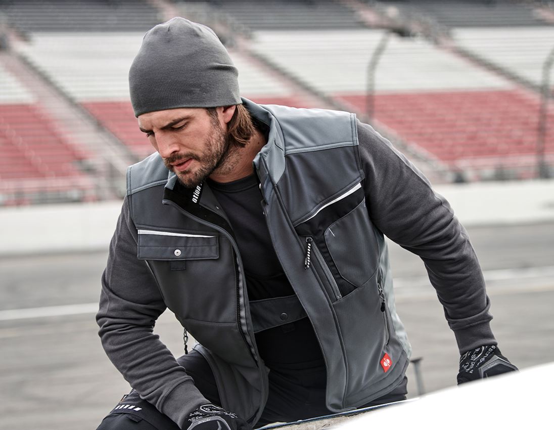 Joiners / Carpenters: Softshell bodywarmer e.s.motion + graphite/cement 1