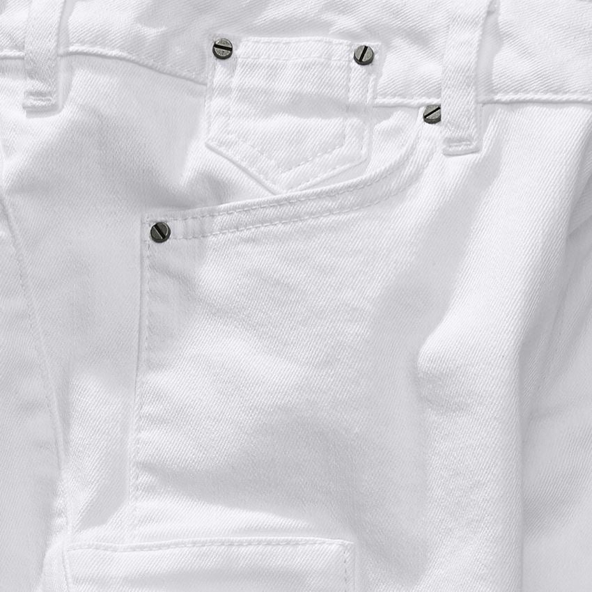 Work Trousers: e.s. 7-pocket jeans, ladies' + white 2