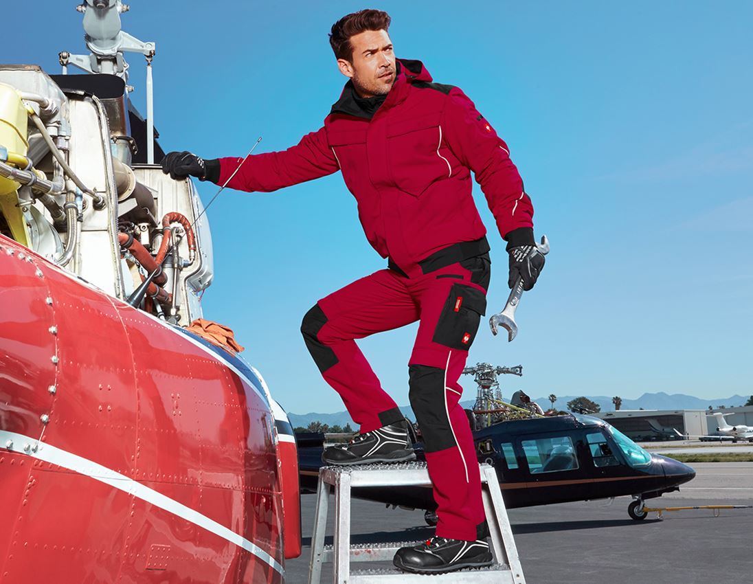 Plumbers / Installers: Functional trousers e.s.dynashield + fiery red/black 1