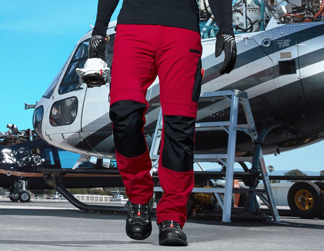 Gardening / Forestry / Farming: Functional trousers e.s.dynashield + fiery red/black