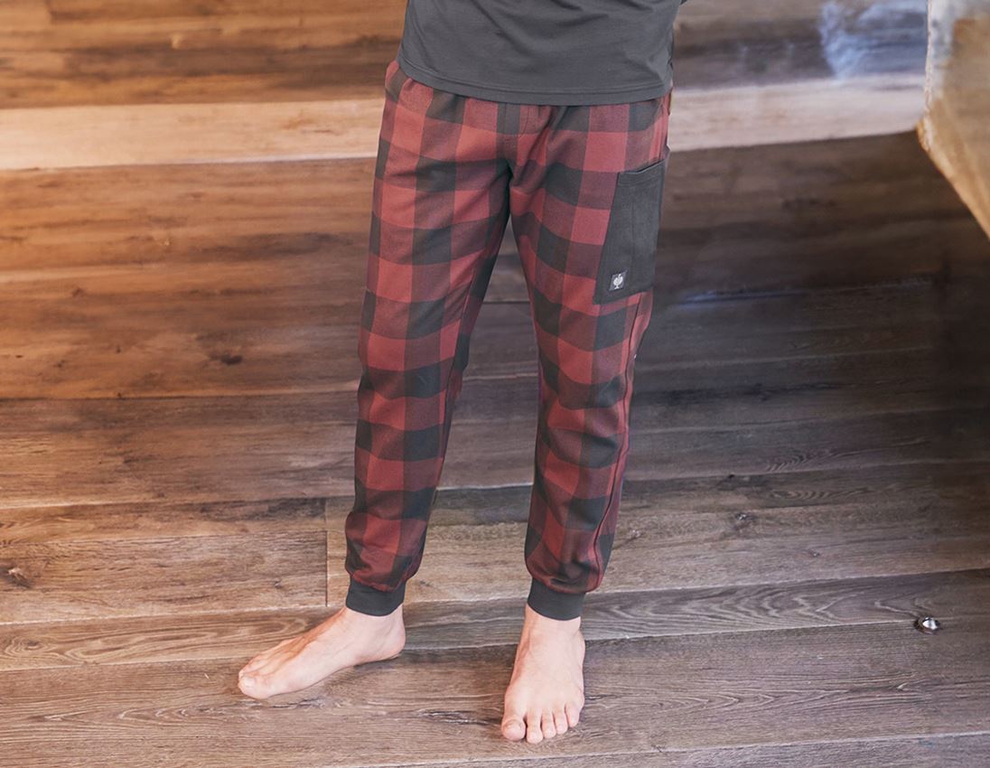 Accessories: e.s. Pyjama bukser + oxidrød/karbongrå