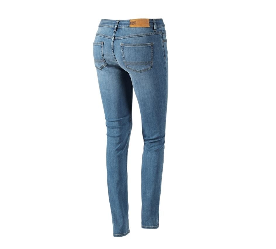 Beklædning: SÆT: 2x5-Pocket-Stretch-jeans, da.+madkasse+bestik + stonewashed 2