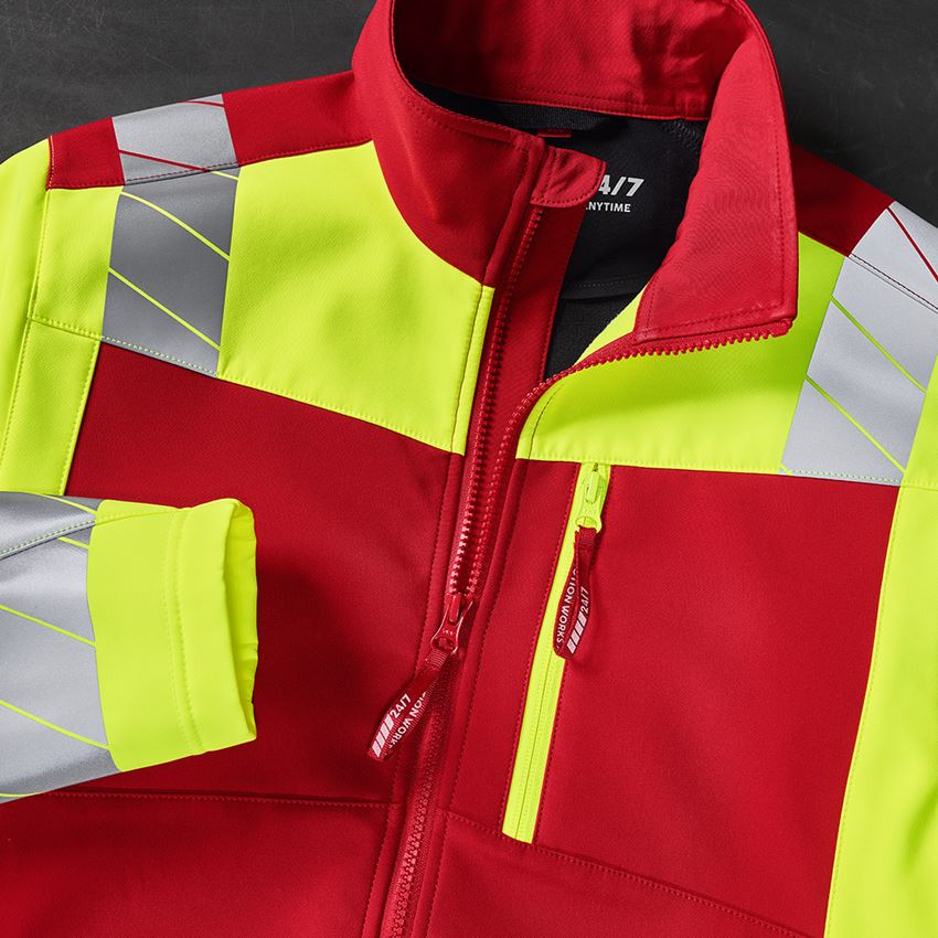 Clothing: High-vis softshell jacket e.s.motion 24/7 + red/high-vis yellow 2