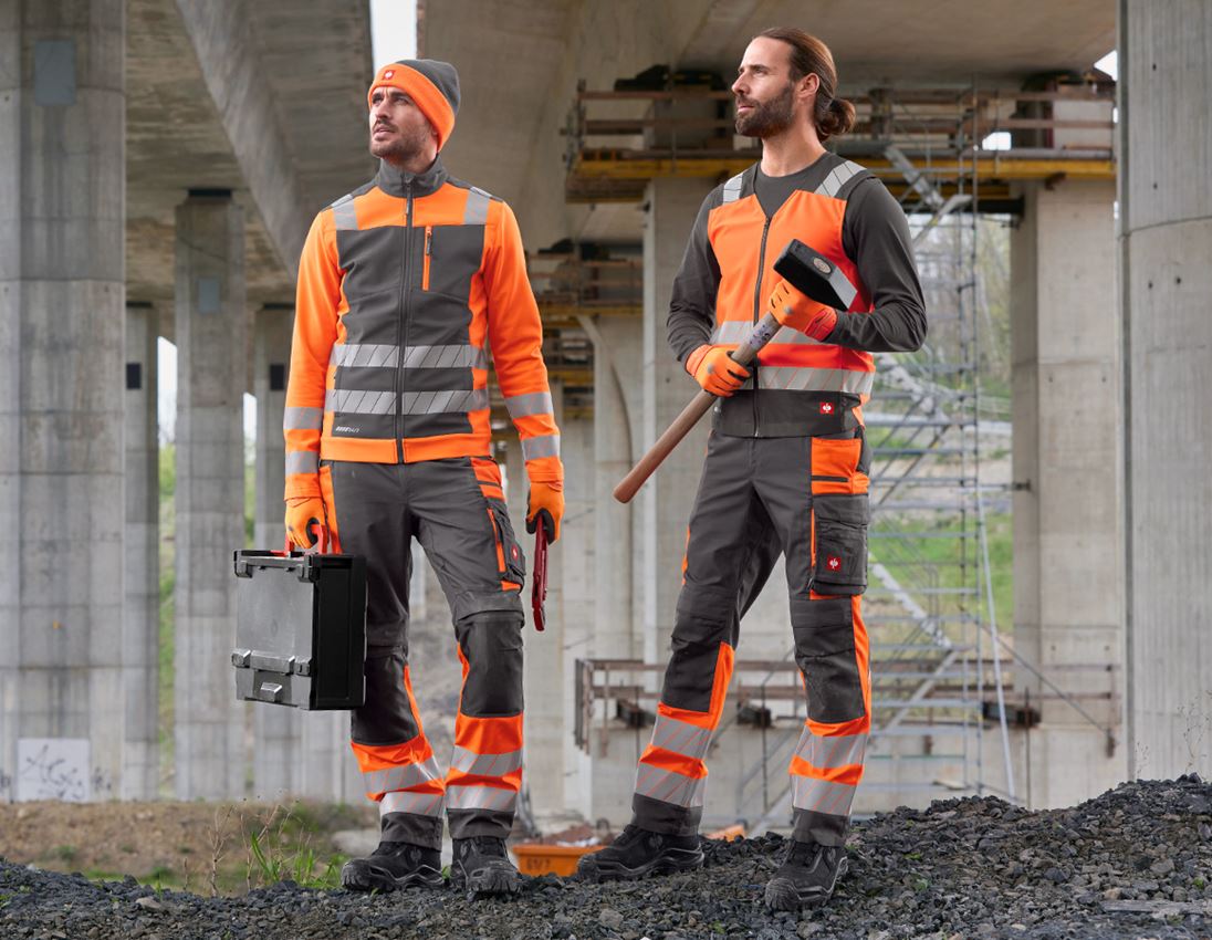 Clothing: High-vis bodywarmer e.s.motion 24/7 + high-vis orange/anthracite 3