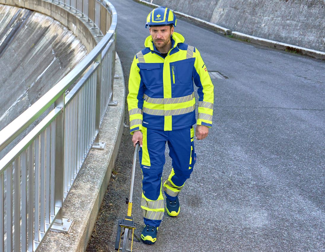 Clothing: High-vis trousers e.s.motion 24/7 + royal/high-vis yellow 3