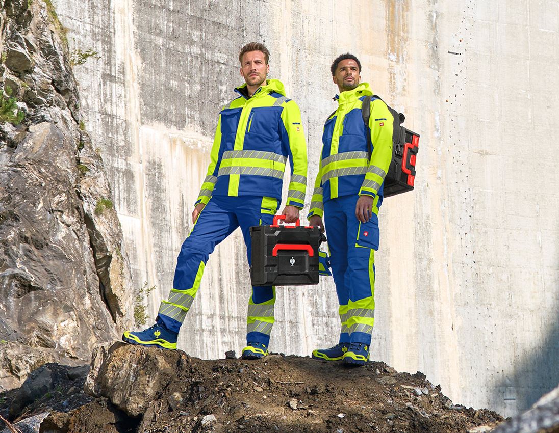 Clothing: High-vis trousers e.s.motion 24/7 + royal/high-vis yellow 5