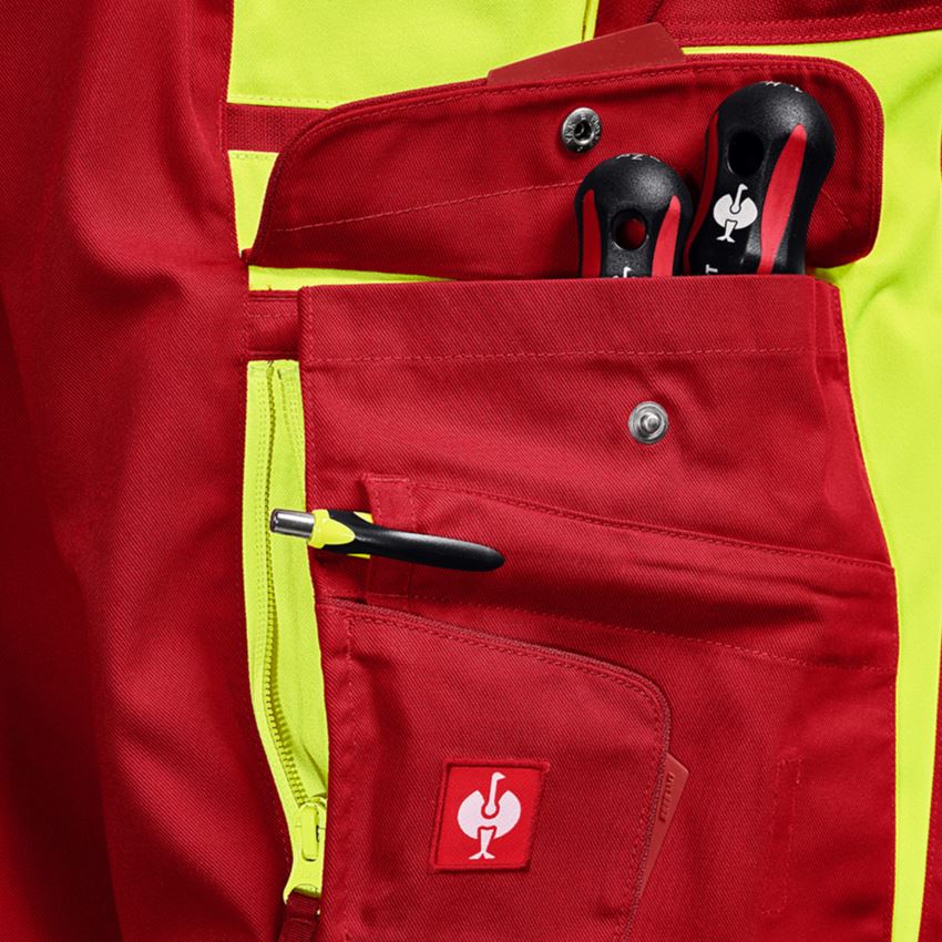 Clothing: High-vis trousers e.s.motion 24/7 + red/high-vis yellow 2