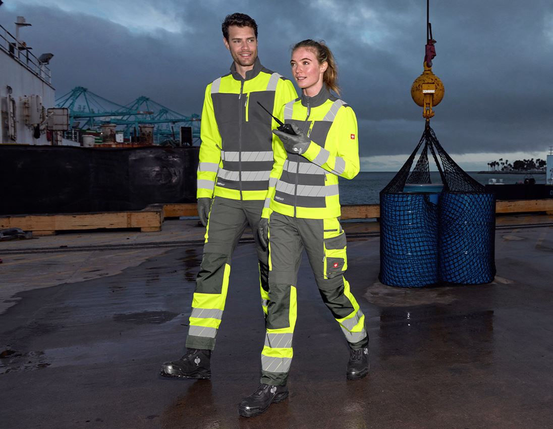 Clothing: High-vis trousers e.s.motion 24/7, ladies’ + anthracite/high-vis yellow 5