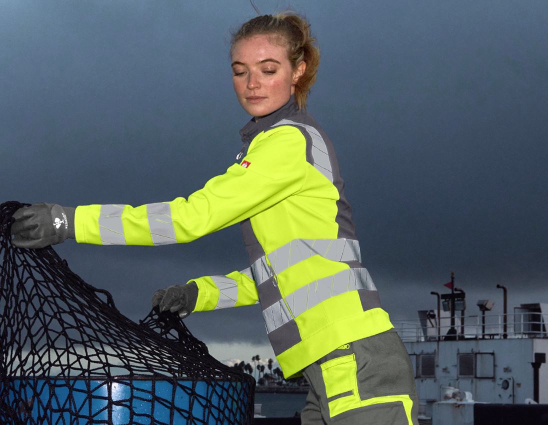 Clothing: High-vis softshell jacket e.s.motion 24/7, ladies' + anthracite/high-vis yellow 2