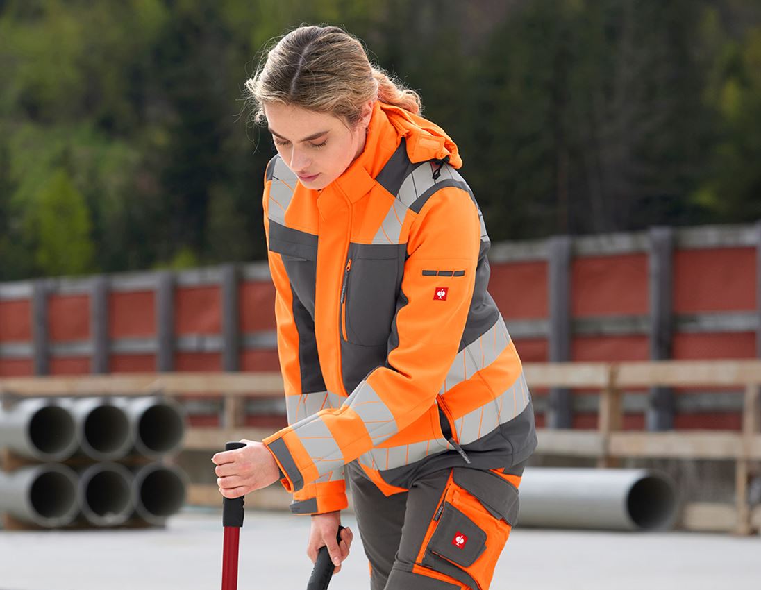 Clothing: High-vis winter soft. jacket e.s.motion 24/7,lad. + anthracite/high-vis orange 2