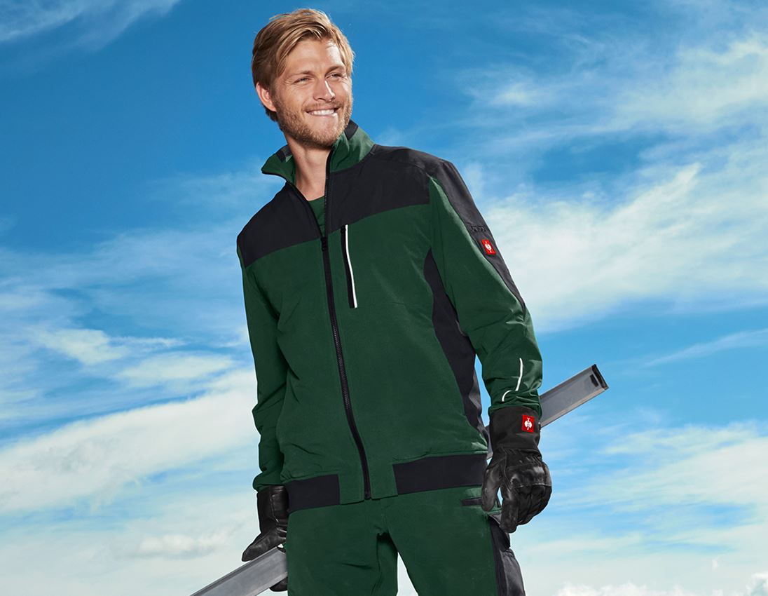 Joiners / Carpenters: Functional jacket e.s.dynashield + green/black