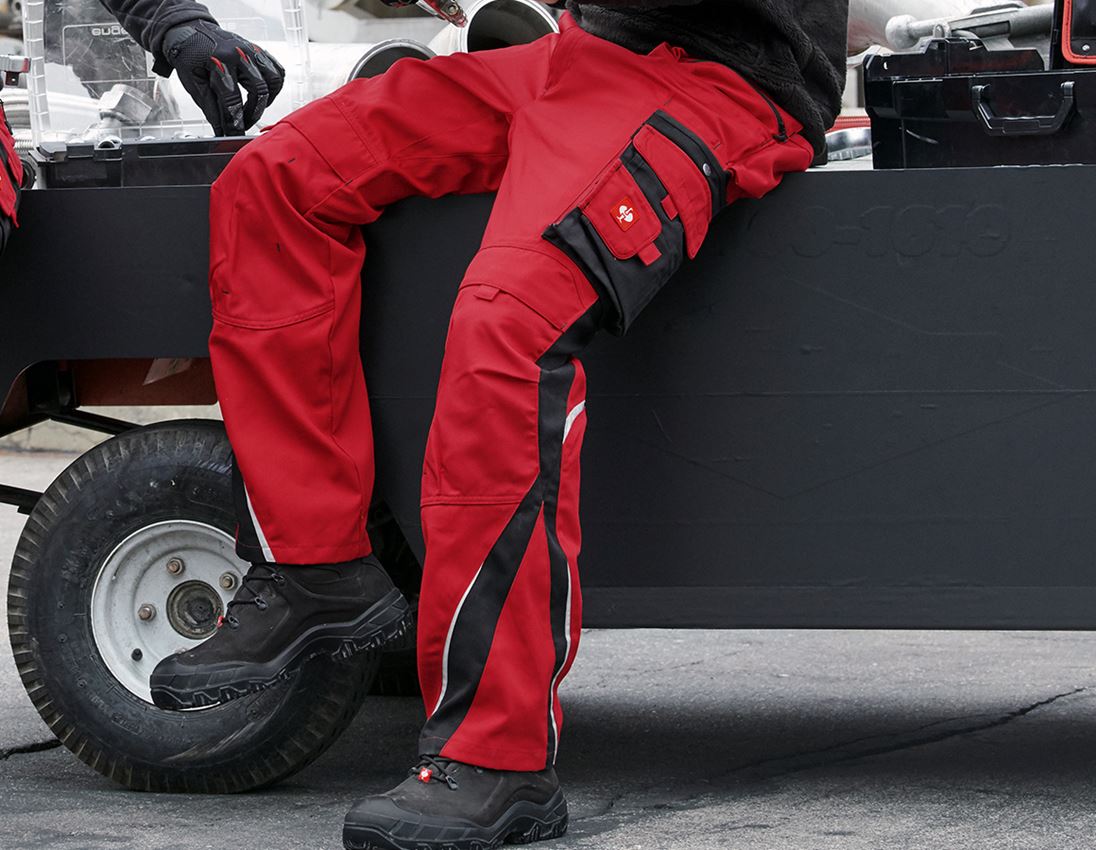 Work Trousers: Trousers e.s.motion Winter + red/black