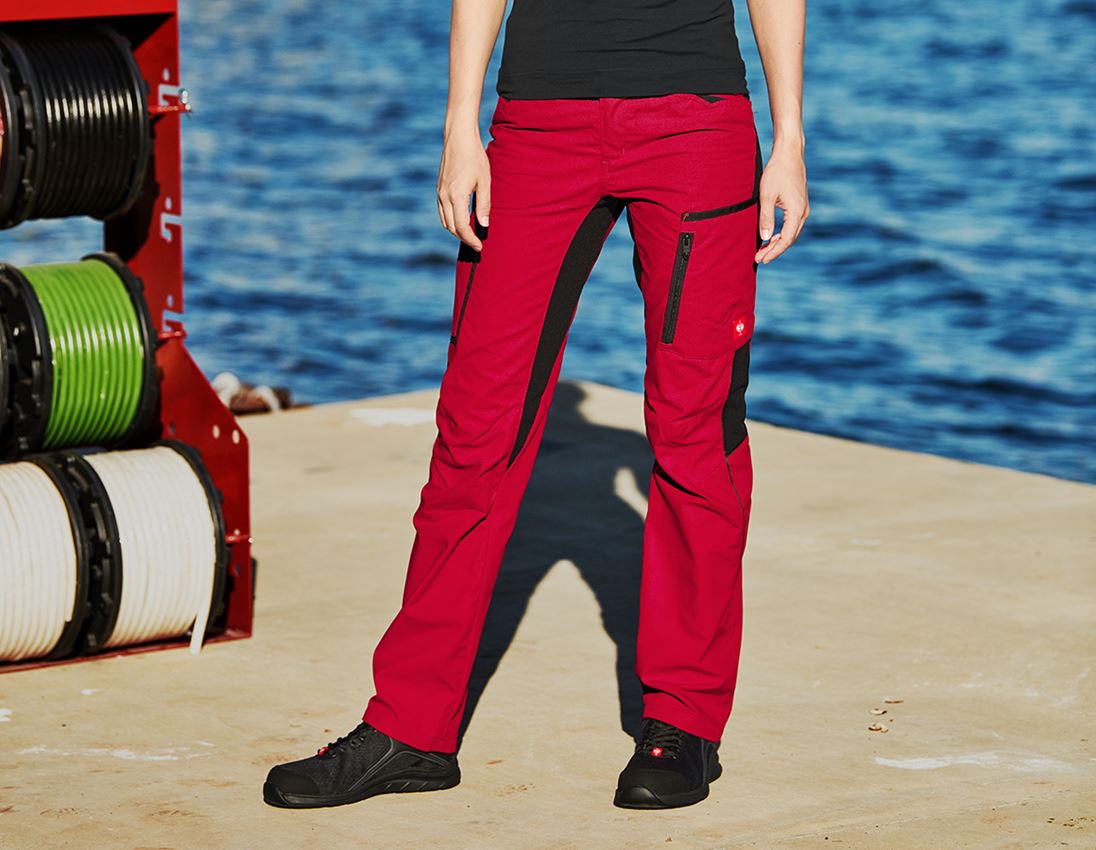 Plumbers / Installers: Ladies' trousers e.s.vision + red/black