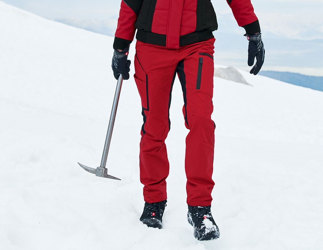 Plumbers / Installers: Winter ladies' trousers e.s.vision + red/black