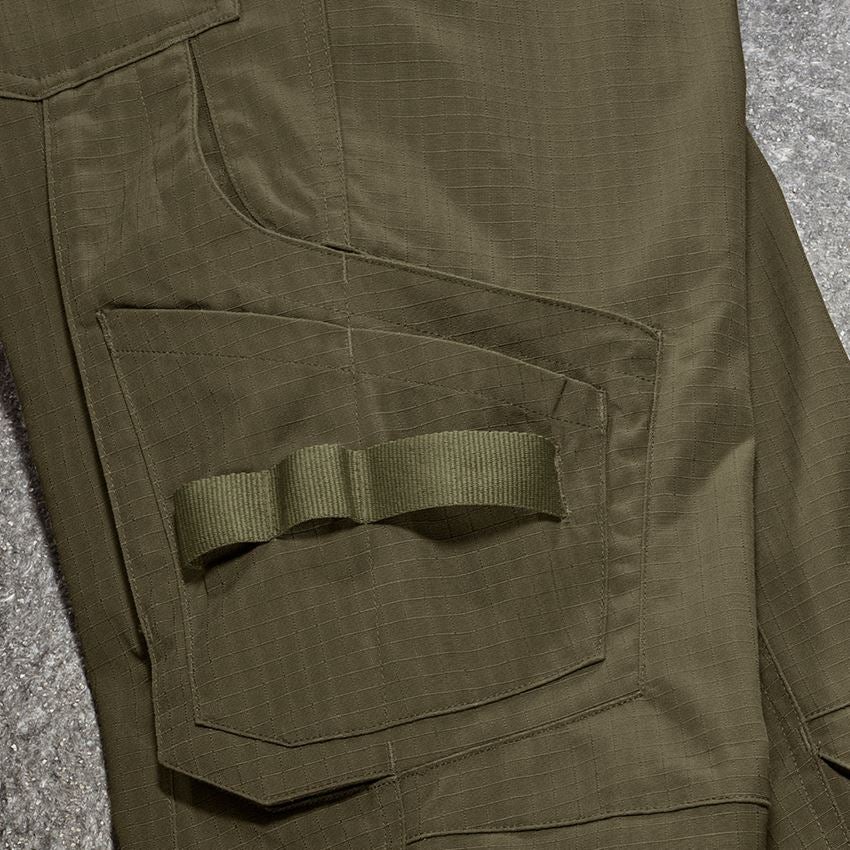 Work Trousers: Trousers e.s.concrete solid, ladies' + mudgreen 2