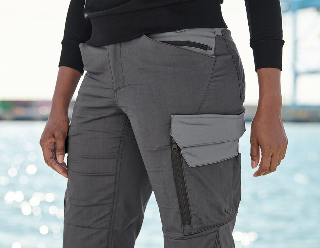 Work Trousers: Trousers e.s.trail pure, ladies' + carbongrey/basaltgrey 4