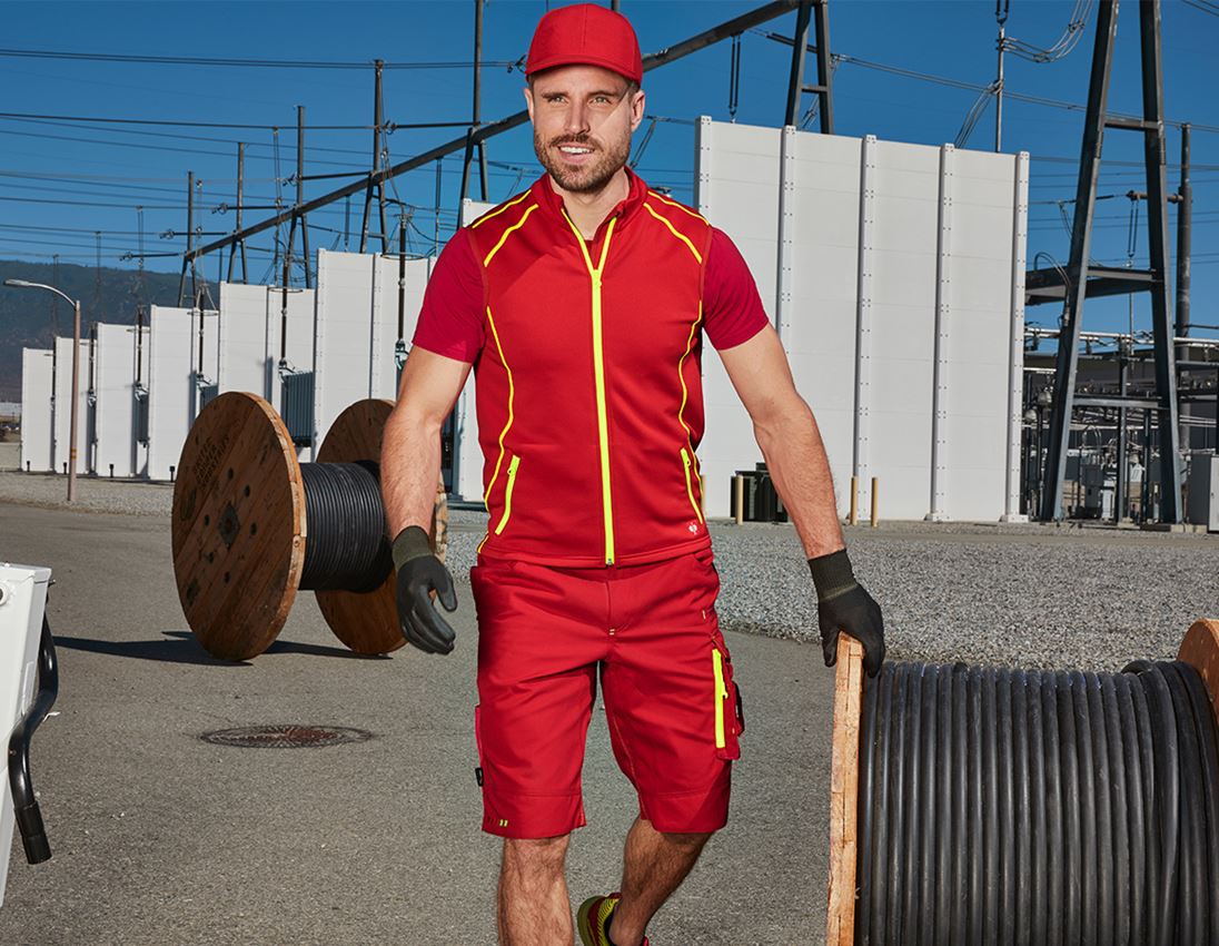 Work Trousers: Shorts e.s.motion 2020 + fiery red/high-vis yellow 2
