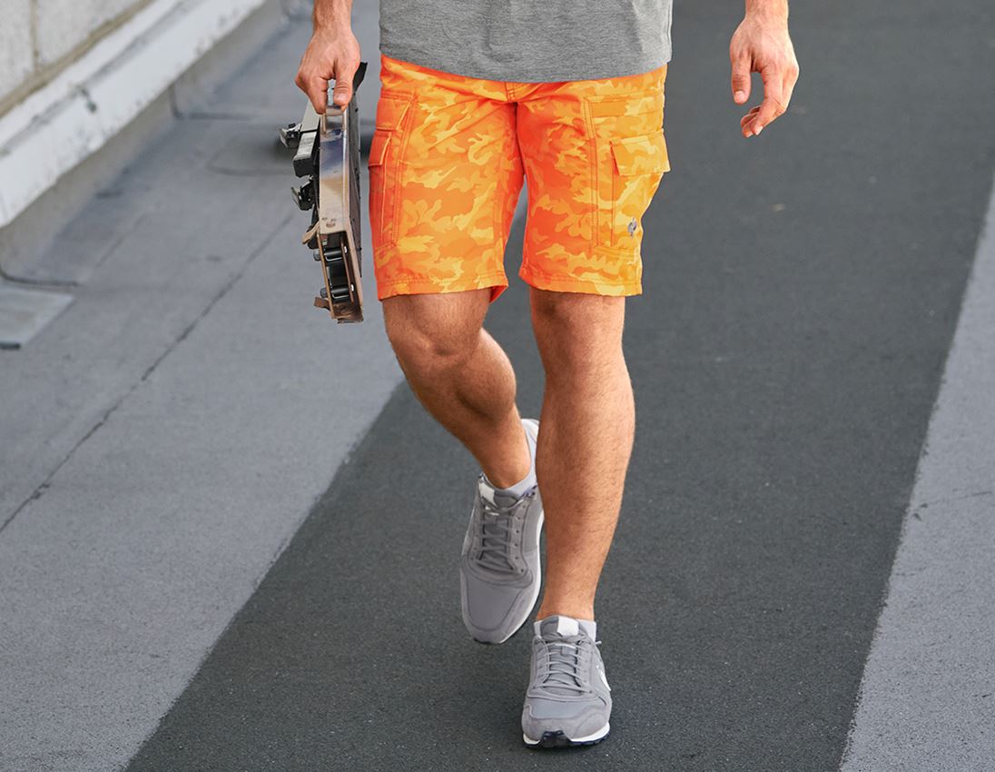Arbejdsbukser: e.s. shorts color camo + camouflage orange