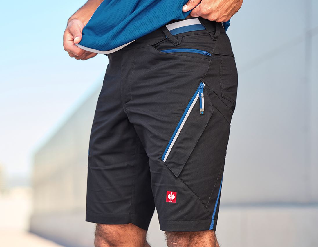 Work Trousers: Multipocket shorts e.s.ambition + graphite/gentianblue