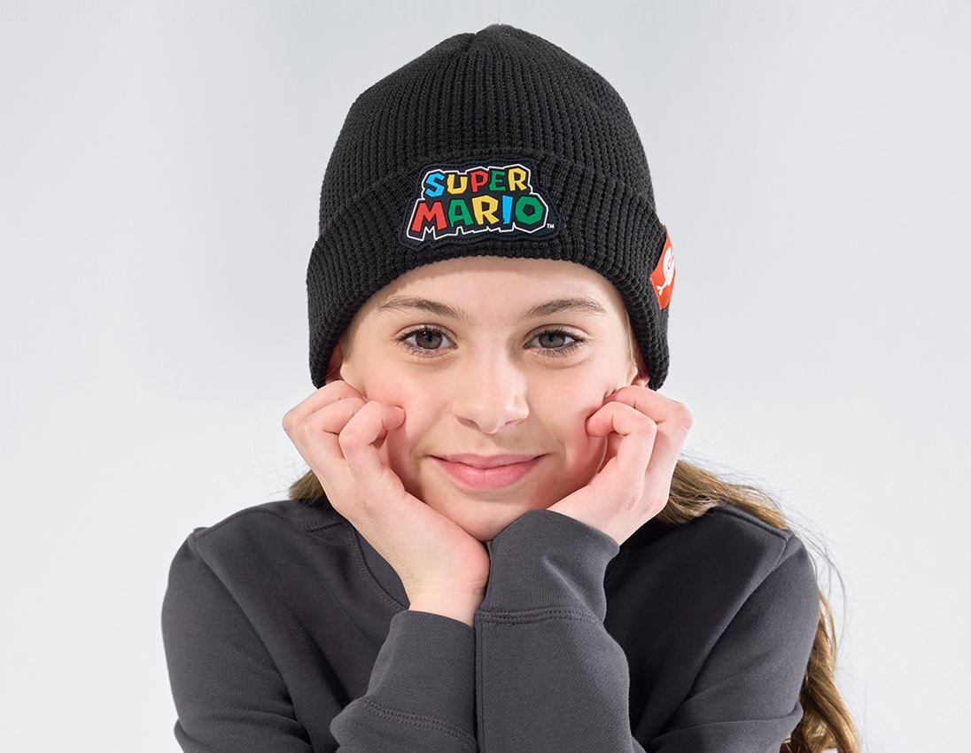 Accessories: Super Mario Knitted Cap, children's + black