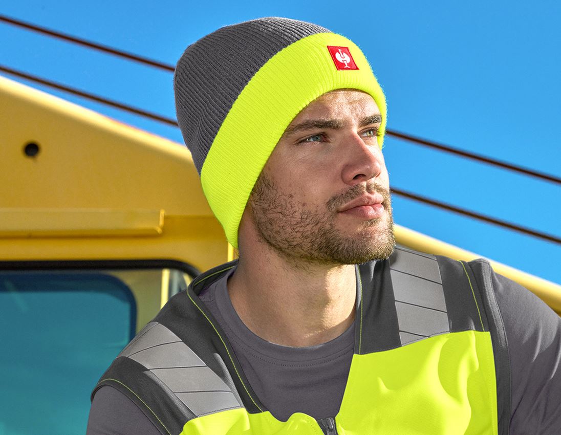 Clothing: Knitted cap e.s.motion 24/7 + anthracite/high-vis yellow 1