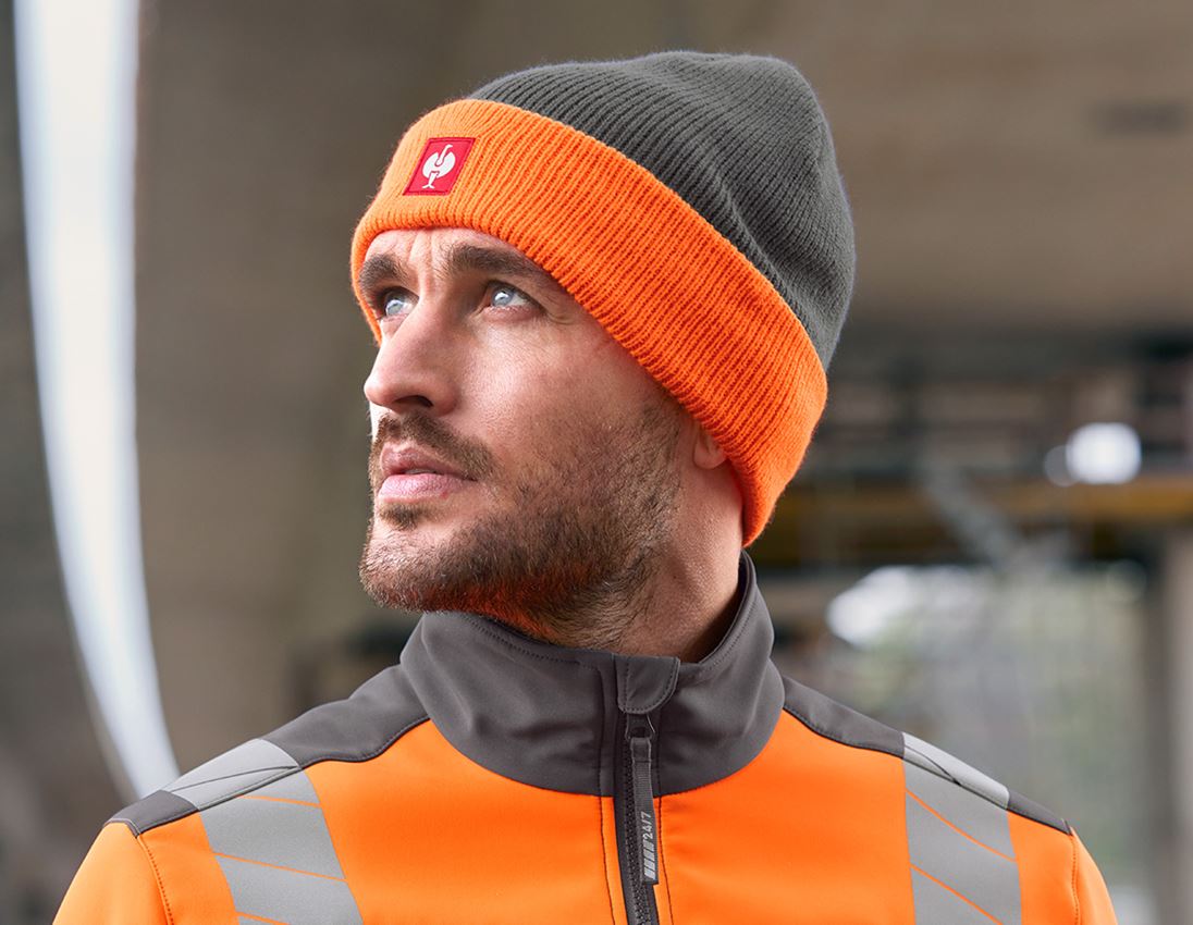 Clothing: Knitted cap e.s.motion 24/7 + anthracite/high-vis orange 1