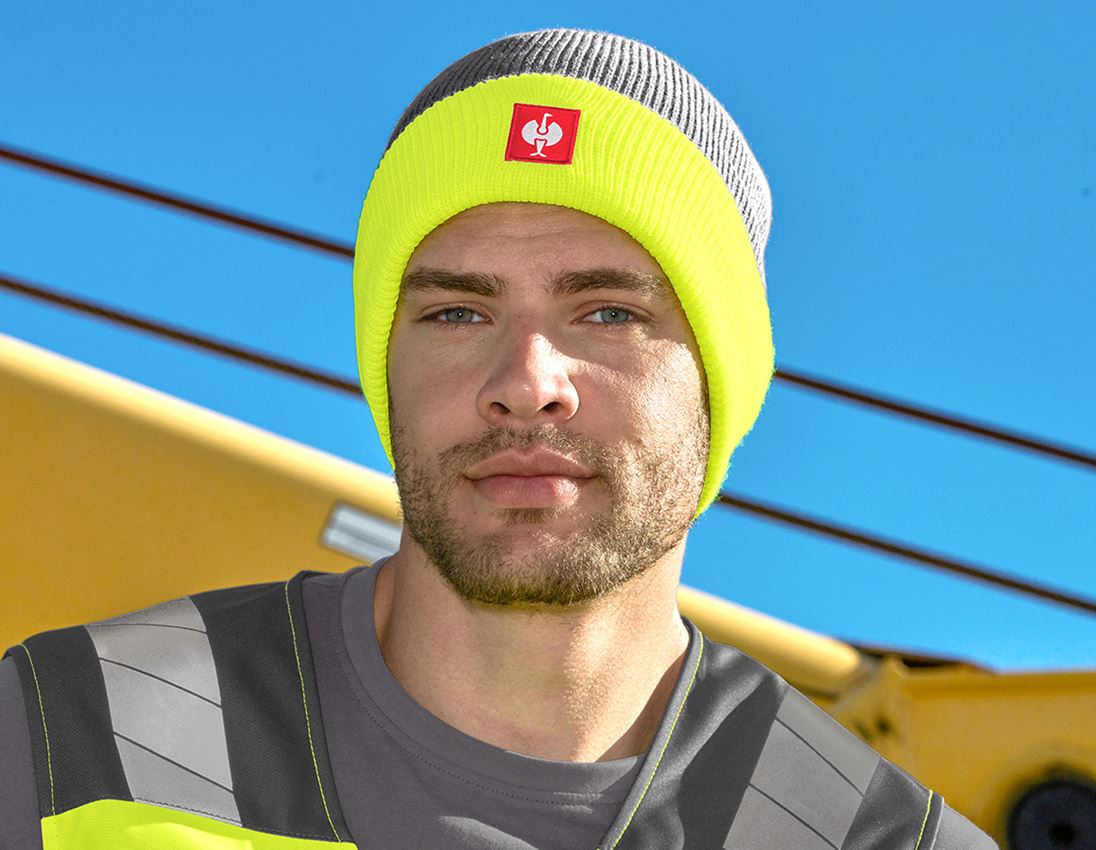 Accessories: Knitted cap e.s.motion 24/7 + anthracite/high-vis yellow