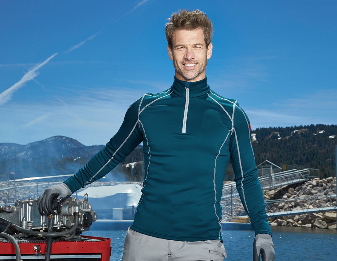 Shirts, Pullover & more: Functional-Troyer thermo stretch e.s.motion 2020 + seablue/platinum