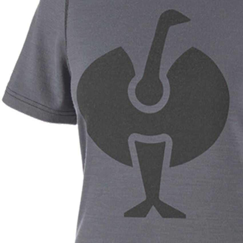 Cold: e.s. T-shirt Merino, ladies' + cement/graphite 2