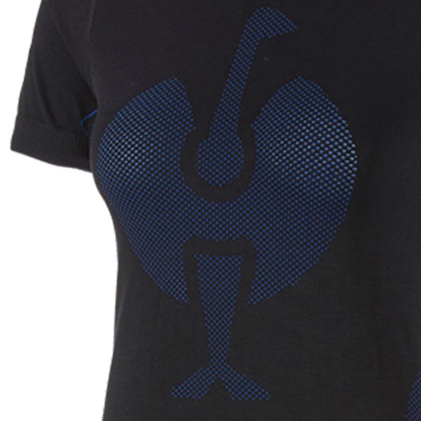 Funktionelt Undertøj: e.s. T-shirt seamless - warm, damer + sort/ensianblå 2