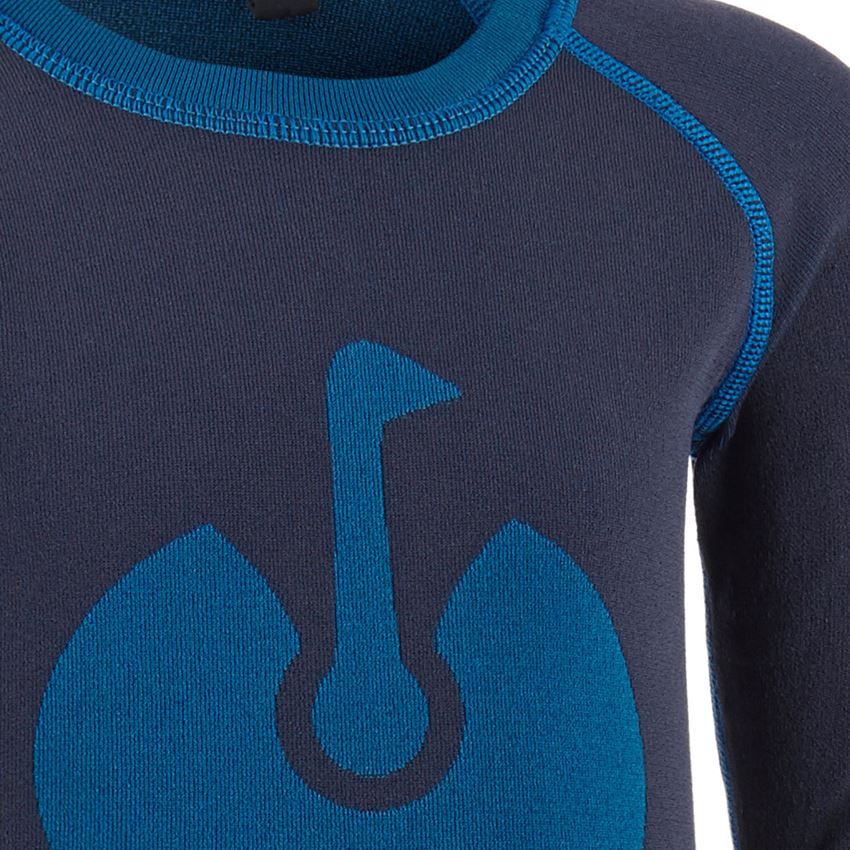 Funktionelt Undertøj: e.s. T-shirt med lange ærmer seamless - warm, børn + mørkeblå 2