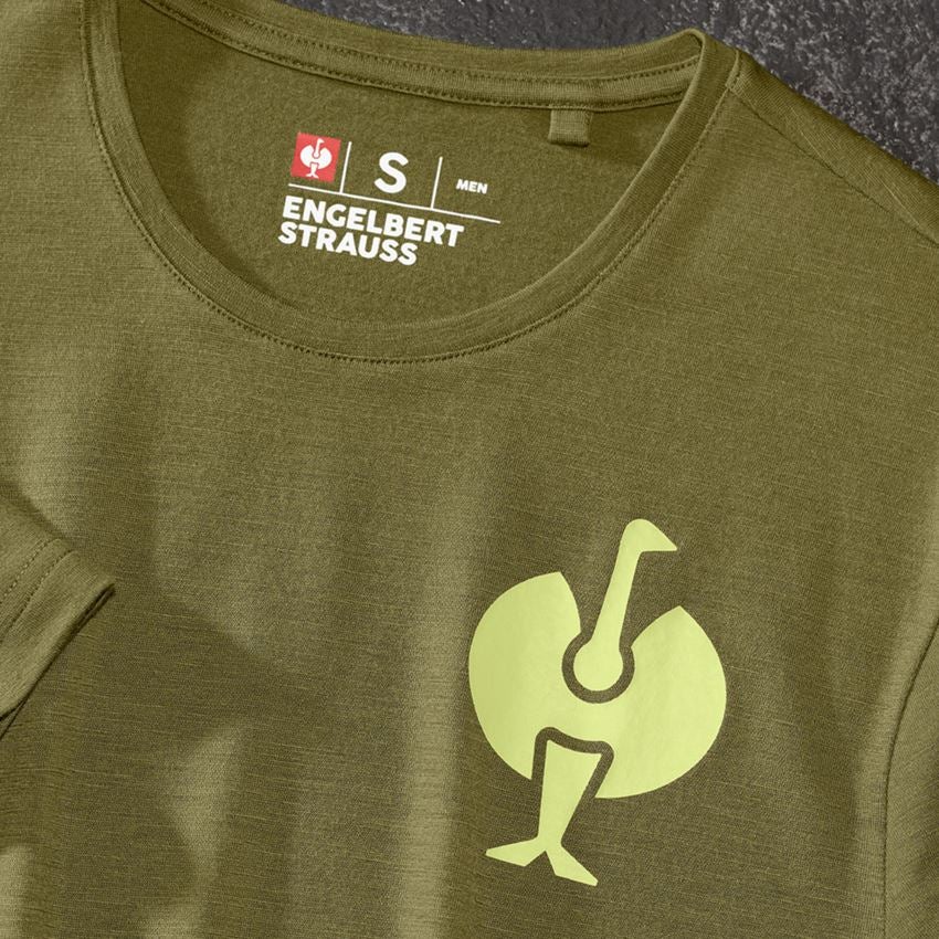 T-Shirts, Pullover & Skjorter: T-Shirt Merino e.s.trail + enebærgrøn/limegrøn 2