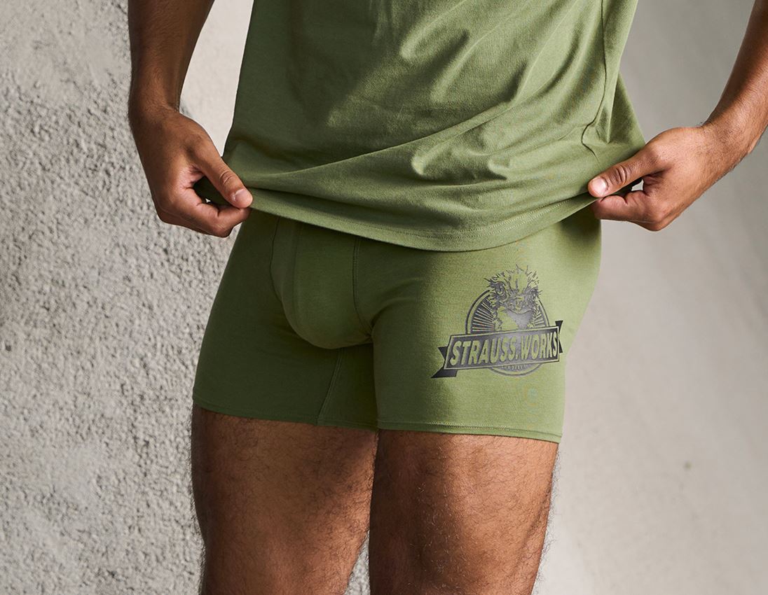 Undertøj | Termotøj: Longleg tights e.s.iconic, pakke med 2 stk. + bjerggrøn+sort