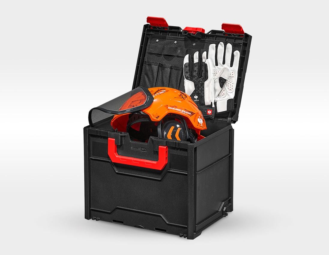 Personal Protection: SET: Forestry helmet Protos + STRAUSSbox 340 midi + high-vis orange woodprint 4