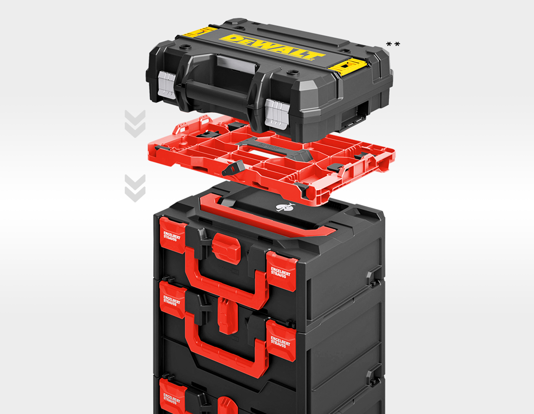 STRAUSSbox System: STRAUSSbox-hybridadapterplade + rød/sort 1