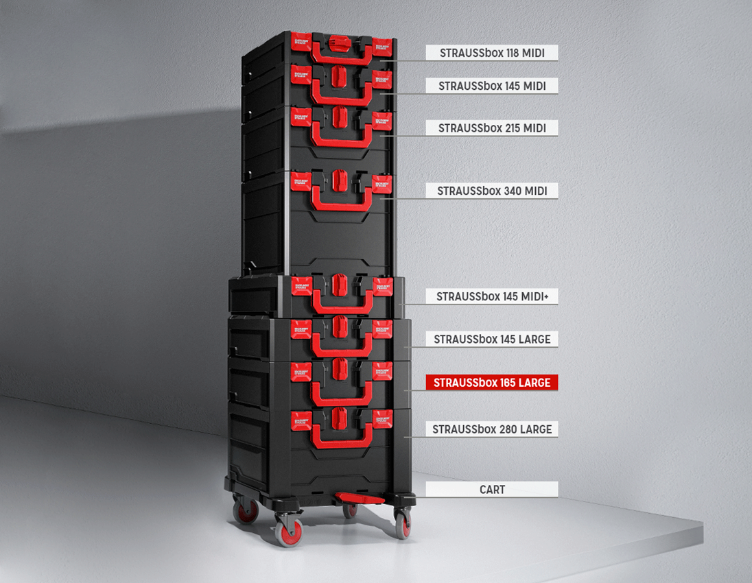 STRAUSSbox System: STRAUSSbox 165 large + sort/rød