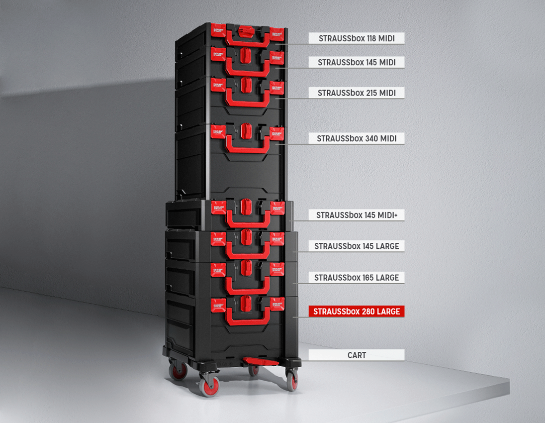 STRAUSSbox System: STRAUSSbox 280 large + sort/rød