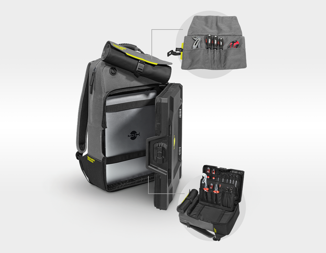 STRAUSSbox System: STRAUSSbox rygsæk + basaltgrå/syregul 1