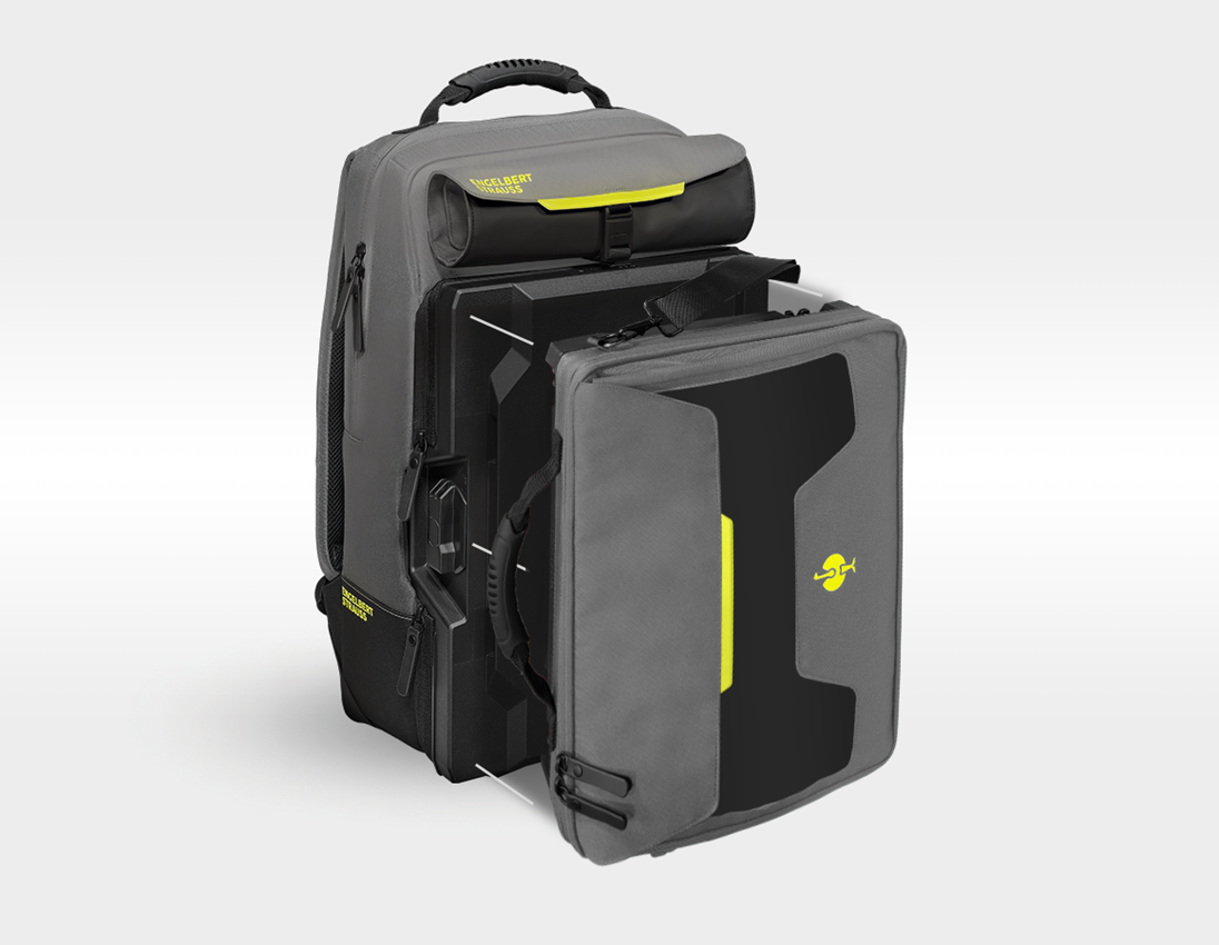 STRAUSSbox System: STRAUSSbox rygsæk + basaltgrå/syregul 4