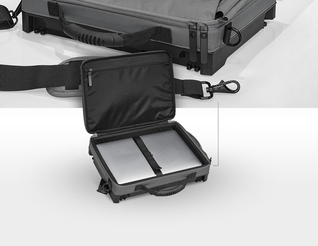 STRAUSSbox System: STRAUSSbox laptoptaske + basaltgrå/syregul 1