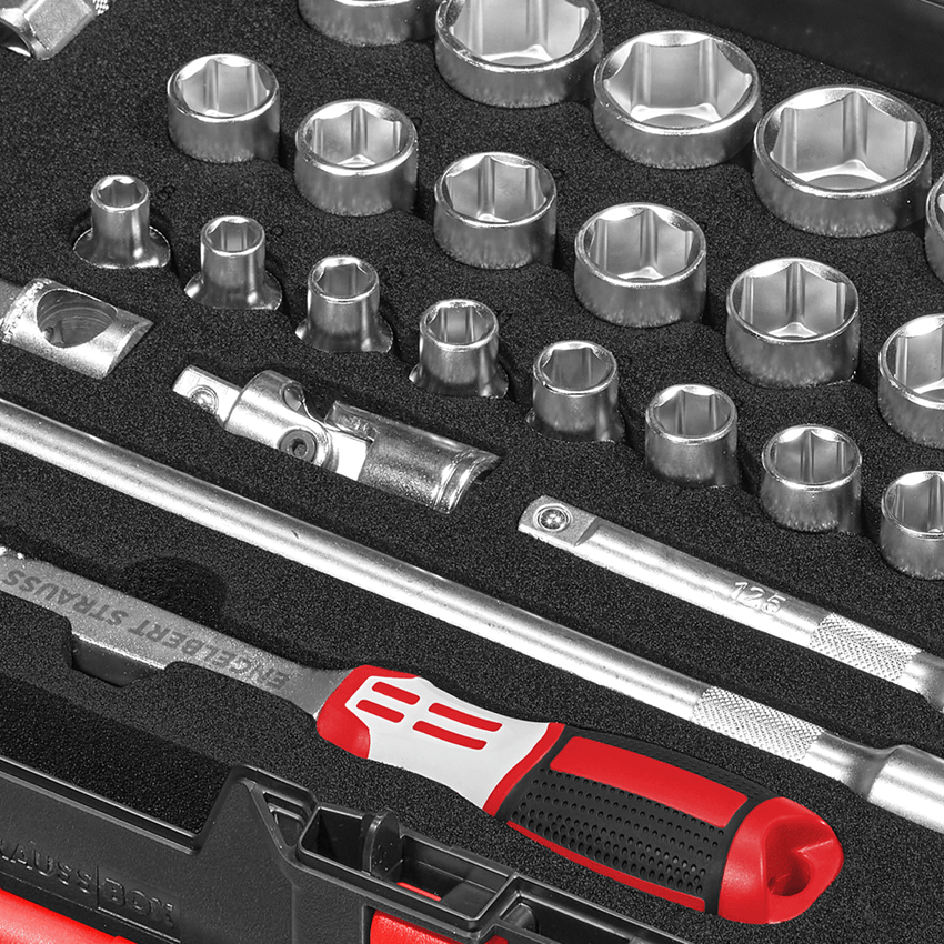 STRAUSSbox System: Socket wrench set pro 1/2 long in STRAUSSbox 118 2