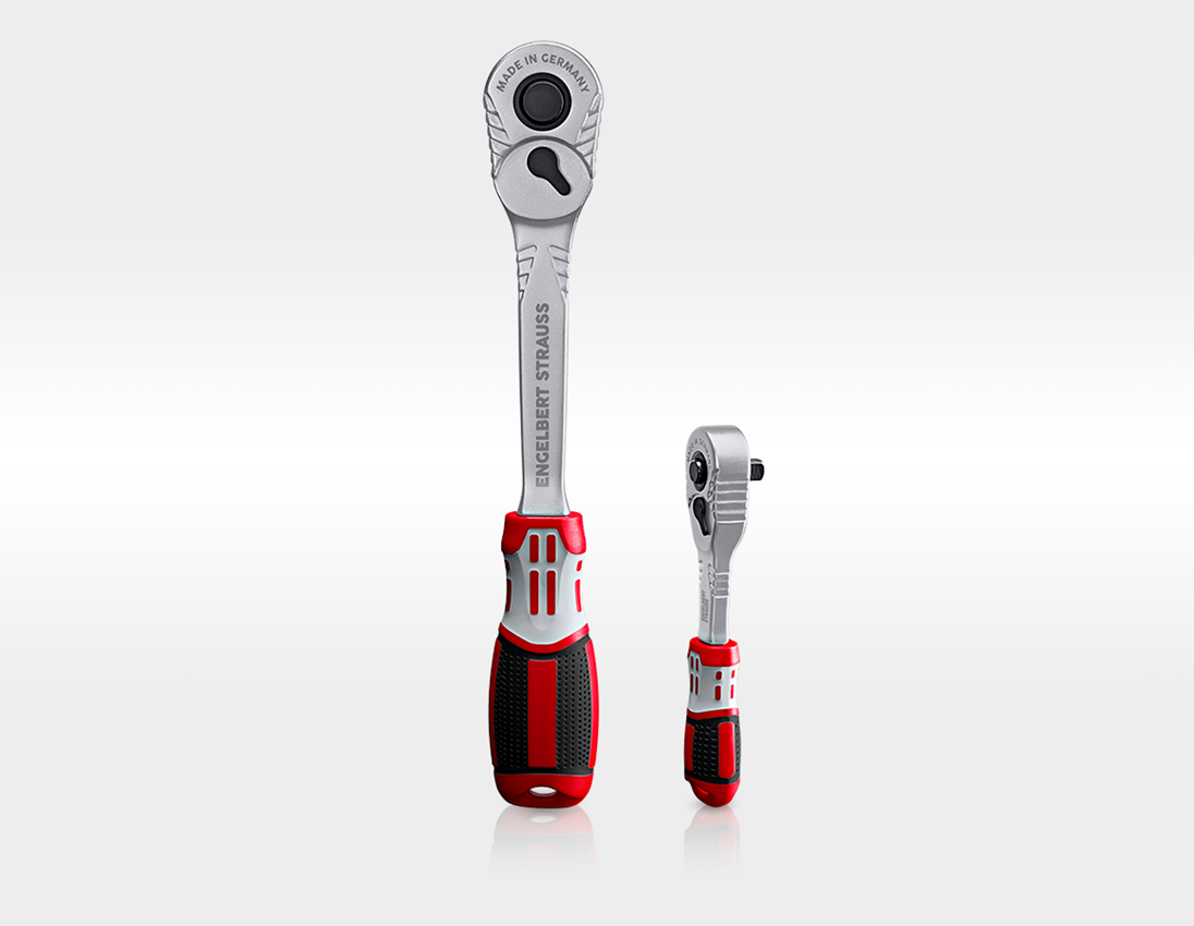 Socket wrench: Socket wrench set pro 1/4+1/2 long in STRAUSSbox