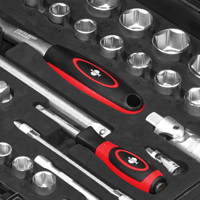 STRAUSSbox System: Socket wrench set 1/4+1/2" Classic in STRAUSSbox 2