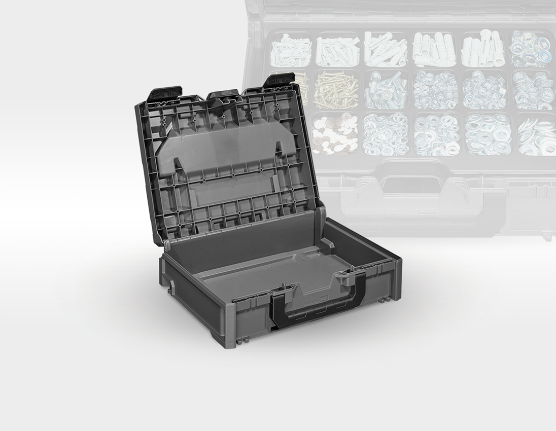 STRAUSSbox System: STRAUSSbox 118 midi + basaltgrå/syregul 3