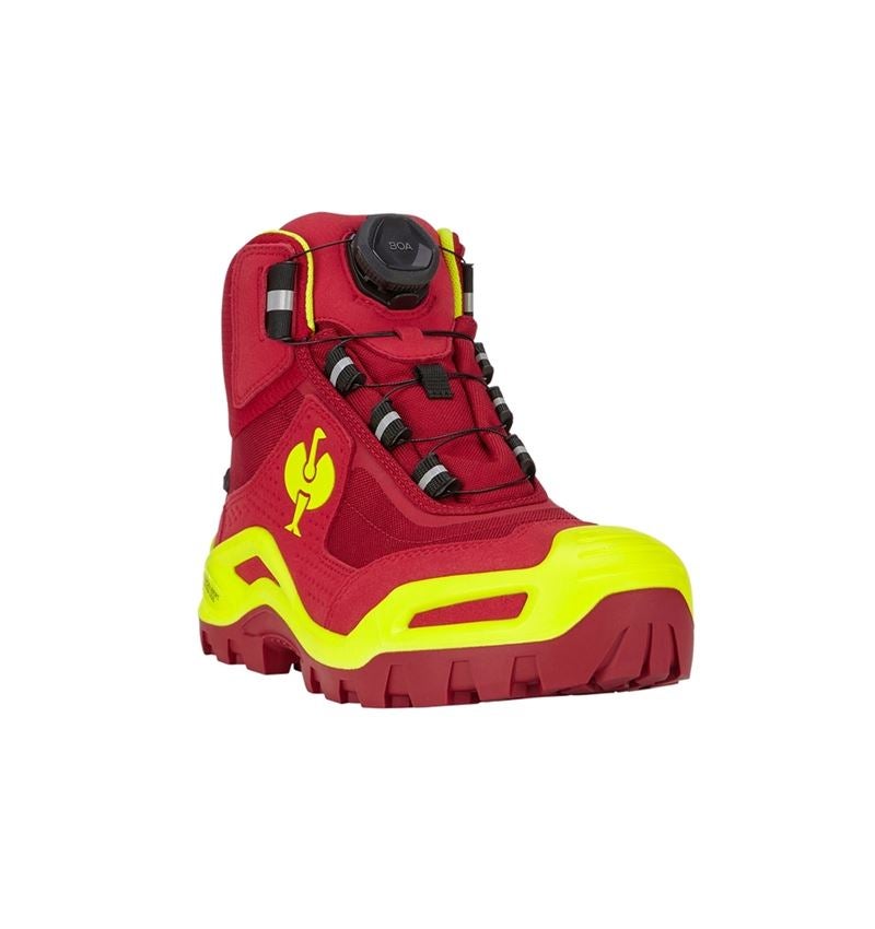 Footwear: S3 Safety boots e.s. Kastra II mid + red/high-vis yellow 3