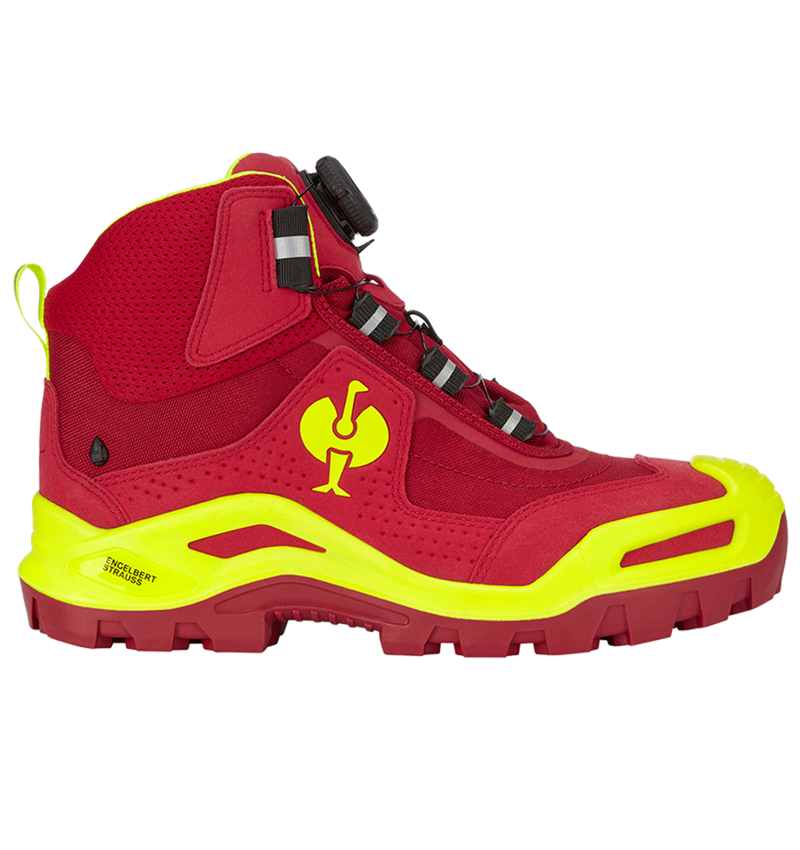 Footwear: S3 Safety boots e.s. Kastra II mid + red/high-vis yellow 2