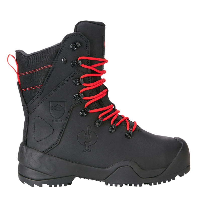 S6: S6 Forestry safety boots e.s. Kufstein high + black/straussred 4